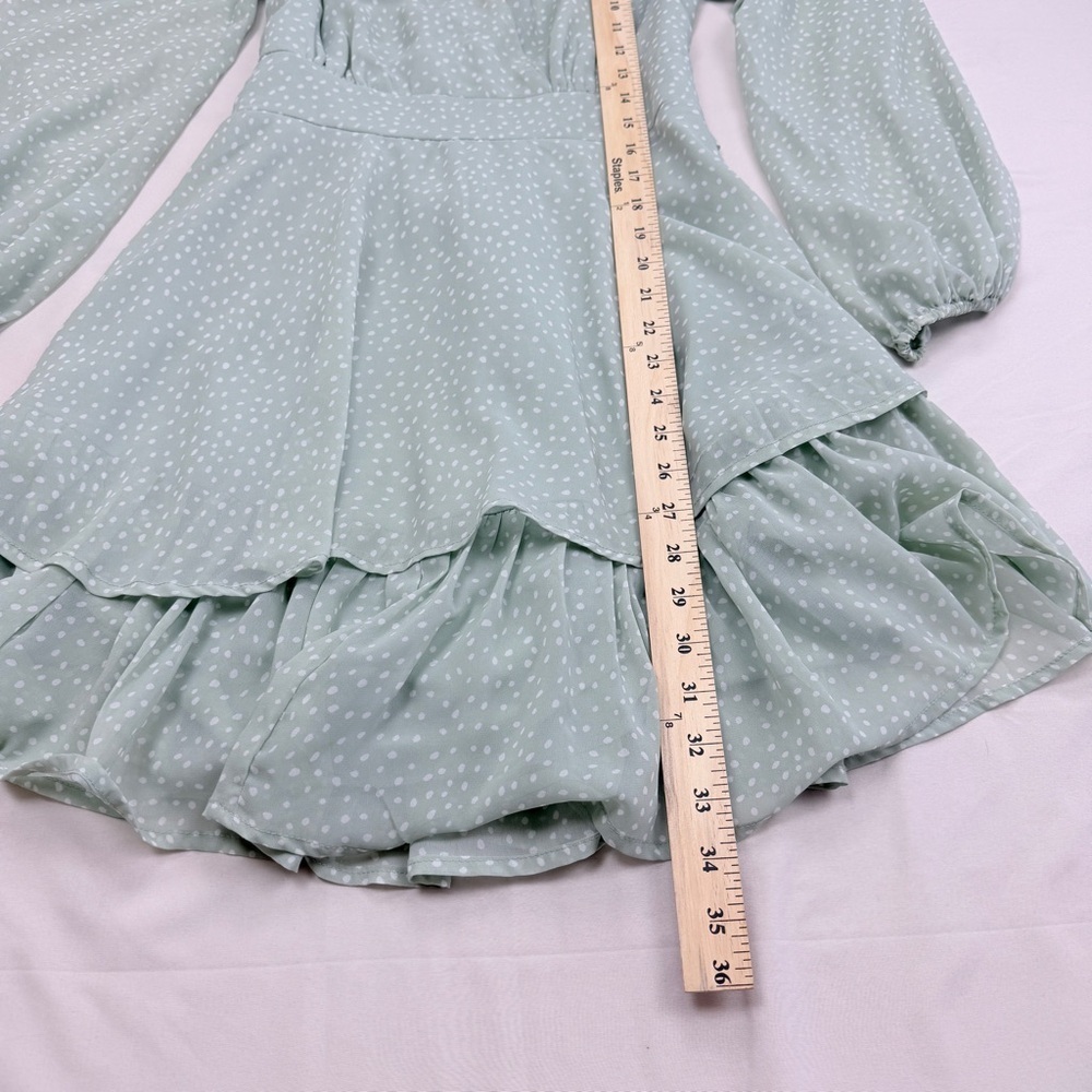 Japna Light Green Long Sleeve Dress - Picture 8 of 14